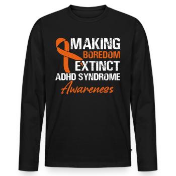 Langeweile Aussterben Lassen Adhs-syndrom - Männer Premium Bio Langarmshirt - Schwarz - Vorne - Nico (187cm)