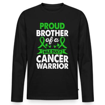 Brother Of The Bile Duct Cancer Warrior Consciousness - Men's Premium Organic Long Sleeve Shirt - black - Front - Nico (187cm)