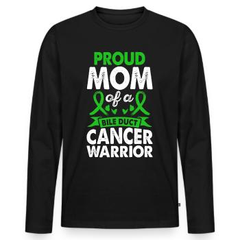 Mère De La Conscience Guerrière Du Cancer Des Voies Biliaires - T-shirt manches longues Premium bio Homme - noir - Devant - Nico (187cm)