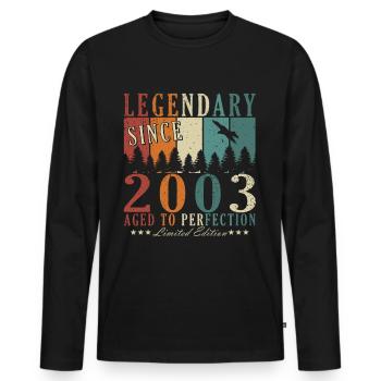 20th Birthday Man Vintage 2003 Legend - T-shirt manches longues Premium bio Homme - noir - Devant - Nico (187cm)