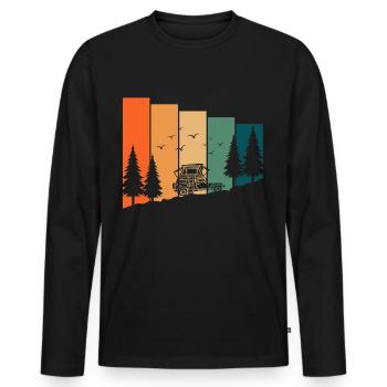 Camping and camping in a roof tent - sayings - Men's Premium Organic Long Sleeve Shirt - black - Front - Nico (187cm)