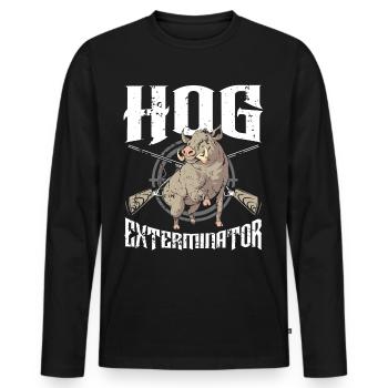 Hog Exterminator Wildschwein Wildschwein Jäger Hog - Männer Premium Bio Langarmshirt - Schwarz - Vorne - Nico (187cm)