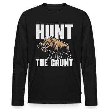 Hunt for the Grunt Wild Boar Wild Boar Hunters Sc - Men's Premium Organic Long Sleeve Shirt - black - Front - Nico (187cm)