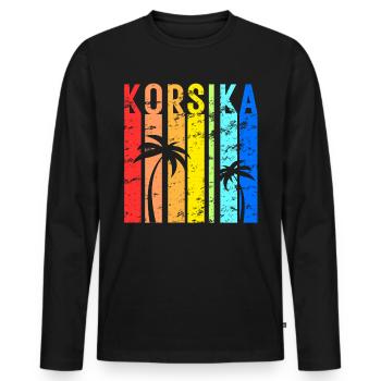Corse Vacances Corse Corse Idée - T-shirt manches longues Premium bio Homme - noir - Devant - Nico (187cm)