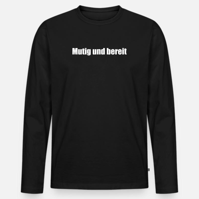 Feuerwehr - Mutig und bereit - Männer Premium Bio Langarmshirt - Schwarz