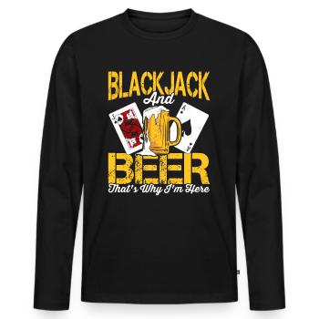Blackjack Spieler Casino Kartenspiel Blackjack - Männer Premium Bio Langarmshirt - Schwarz - Vorne - Nico (187cm)