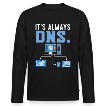 From On Have you tried rebooting? - Men's Premium Organic Long Sleeve Shirt - black - Front - Nico (187cm)