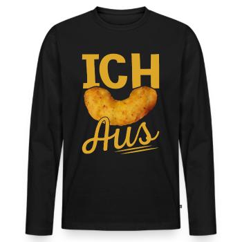 Ich Flip aus Erdnussflip zum Ausflippen - Männer Premium Bio Langarmshirt - Schwarz - Vorne - Nico (187cm)