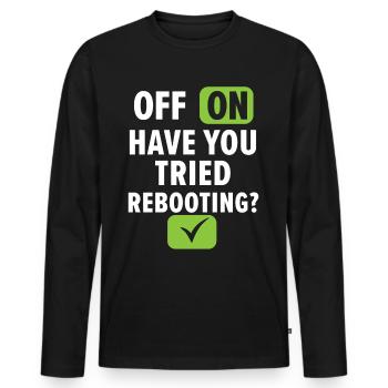 If I build it, it will run - Men's Premium Organic Long Sleeve Shirt - black - Front - Nico (187cm)