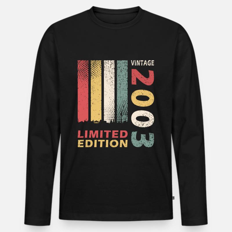 Geschenk Juli 2003. Jubiläum Juli 2003. - Männer Premium Bio Langarmshirt - Schwarz