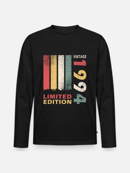 1994 Limited Edition - Männer Premium Bio Langarmshirt - Schwarz