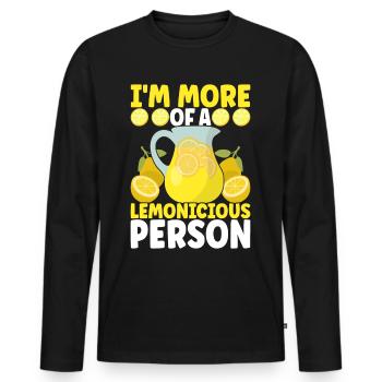 Limonade Limonadenstand - Männer Premium Bio Langarmshirt - Schwarz - Vorne - Nico (187cm)