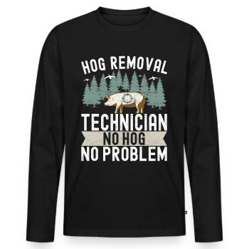 Chasseur de sanglier - T-shirt manches longues Premium bio Homme - noir - Devant - Nico (187cm)