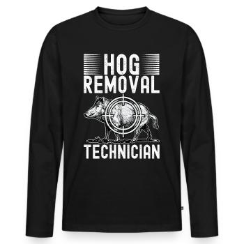 Chasseur de sanglier - T-shirt manches longues Premium bio Homme - noir - Devant - Nico (187cm)