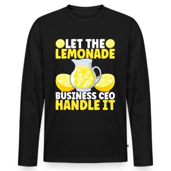Limonade Limonadenstand - Männer Premium Bio Langarmshirt - Schwarz - Vorne - Nico (187cm)