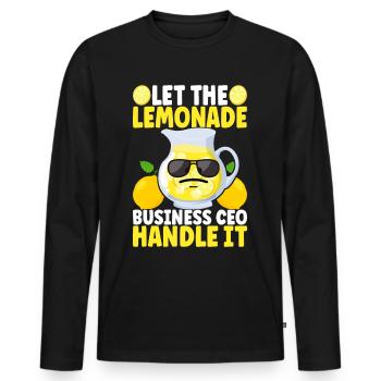 Limonade Limonadenstand - Männer Premium Bio Langarmshirt - Schwarz - Vorne - Nico (187cm)