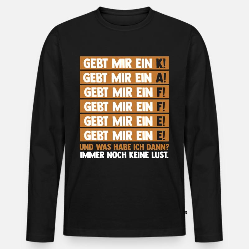 Kaffeetrinker Kaffeeliebhaber Kaffee - Männer Premium Bio Langarmshirt - Schwarz