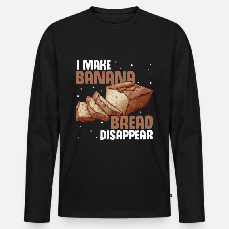 Funny Banana Bread Baking Apparel - Männer Premium Bio Langarmshirt - Schwarz
