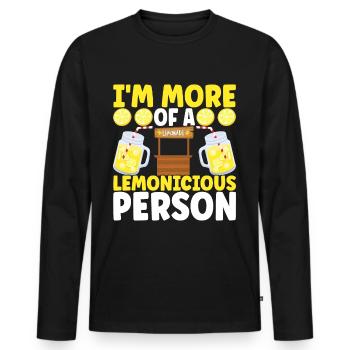 Stand de limonade Lemonade - T-shirt manches longues Premium bio Homme - noir - Devant - Nico (187cm)