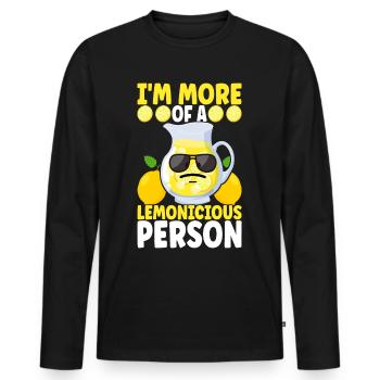 Limonade Limonadenstand - Männer Premium Bio Langarmshirt - Schwarz - Vorne - Nico (187cm)