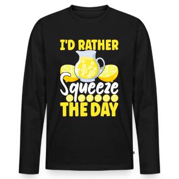 Limonade Limonadenstand - Männer Premium Bio Langarmshirt - Schwarz - Vorne - Nico (187cm)