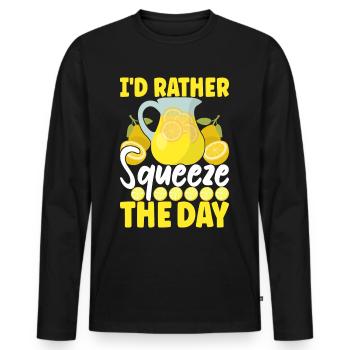 Limonade Limonadenstand - Männer Premium Bio Langarmshirt - Schwarz - Vorne - Nico (187cm)