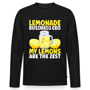 Limonade Limonadenstand - Männer Premium Bio Langarmshirt - Schwarz - Vorne - Nico (187cm)