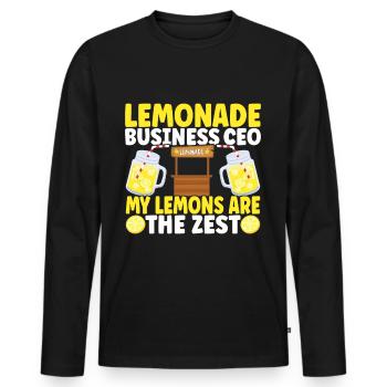 Limonade Limonadenstand - Männer Premium Bio Langarmshirt - Schwarz - Vorne - Nico (187cm)