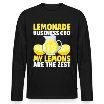 Limonade Limonadenstand - Männer Premium Bio Langarmshirt - Schwarz - Vorne - Nico (187cm)