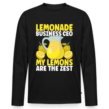 Limonade Limonadenstand - Männer Premium Bio Langarmshirt - Schwarz - Vorne - Nico (187cm)