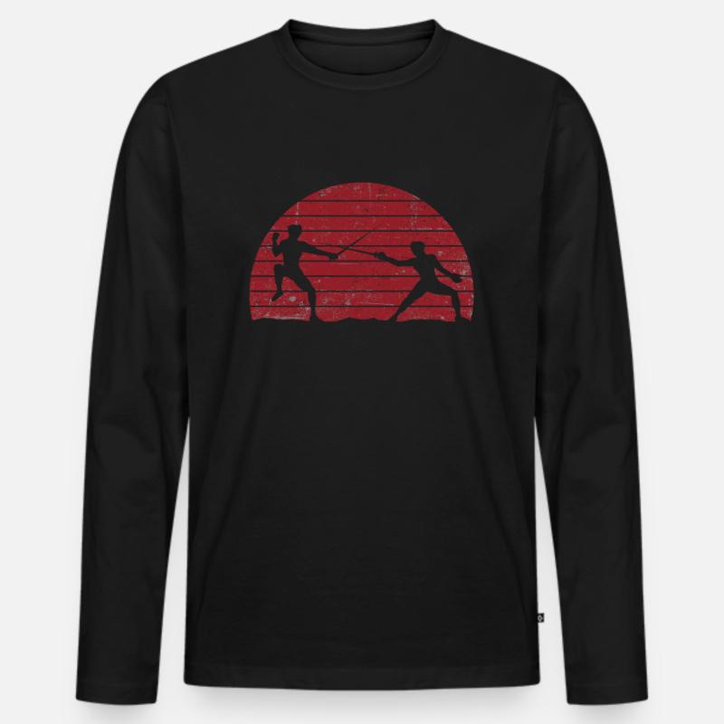 Fechten Fechtduell - Männer Premium Bio Langarmshirt - Schwarz