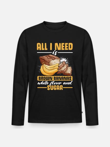 Funny Banana Bread Baking Apparel - Men's Premium Organic Long Sleeve Shirt - black