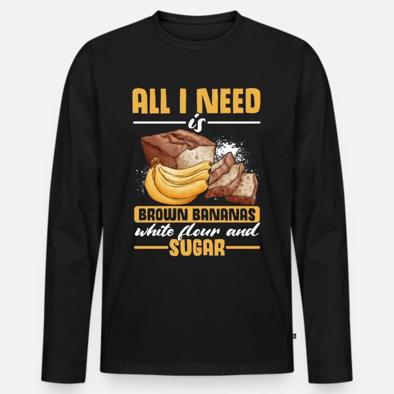 Funny Banana Bread Baking Apparel - Männer Premium Bio Langarmshirt - Schwarz