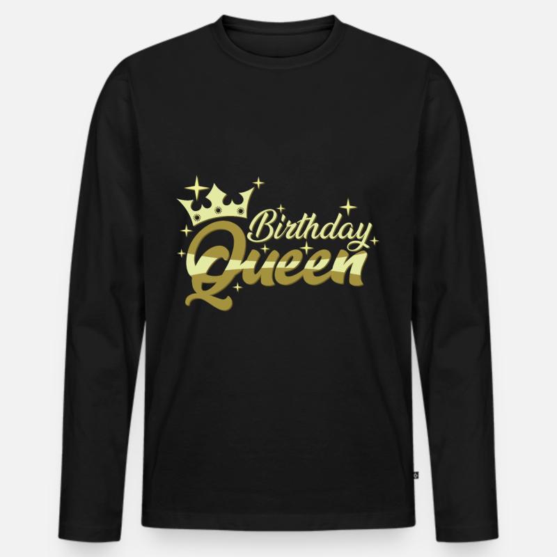 Birthday Queen - Männer Premium Bio Langarmshirt - Schwarz