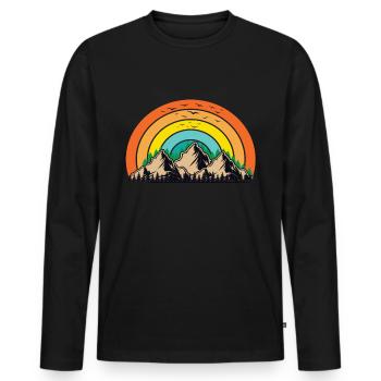Mountains Vintage Mountains Mountain Mountains Mountain Landscape - Men's Premium Organic Long Sleeve Shirt - black - Front - Nico (187cm)