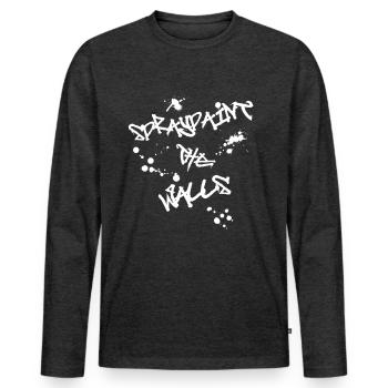 Spraypaint The Walls - Männer Premium Bio Langarmshirt - Anthrazit meliert - Vorne - Nico (187cm)