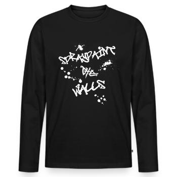 Spraypaint Les murs - T-shirt manches longues Premium bio Homme - noir - Devant - Nico (187cm)