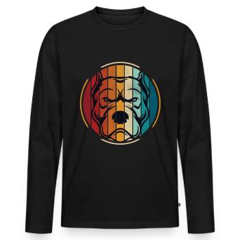Bulldog English Bulldog Bulldogs - Men's Premium Organic Long Sleeve Shirt - black - Front - Nico (187cm)