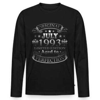 Original Juillet 1993 Millésime Jubilé 1993 - T-shirt manches longues Premium bio Homme - noir - Devant - Nico (187cm)