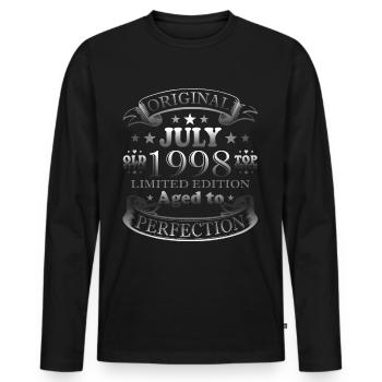 Gift July 1998. Jubilee July 1998. - Men's Premium Organic Long Sleeve Shirt - black - Front - Nico (187cm)