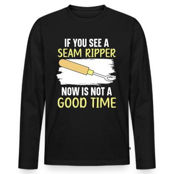 If you see a seam ripper, there is no g - Men's Premium Organic Long Sleeve Shirt - black - Front - Nico (187cm)