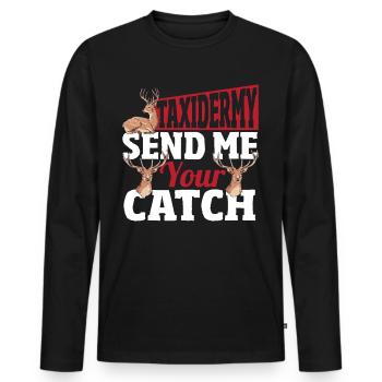 Taxidermie Envoyez-moi votre prise Taxidermiste - T-shirt manches longues Premium bio Homme - noir - Devant - Nico (187cm)