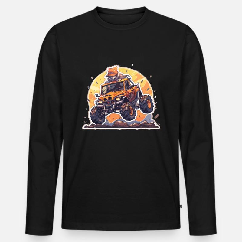 Monstertruck - Männer Premium Bio Langarmshirt - Schwarz