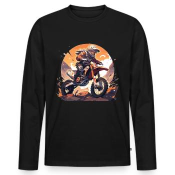 Motocross Dirt Bike Motocross Motocross Motorcycle - Men's Premium Organic Long Sleeve Shirt - black - Front - Nico (187cm)