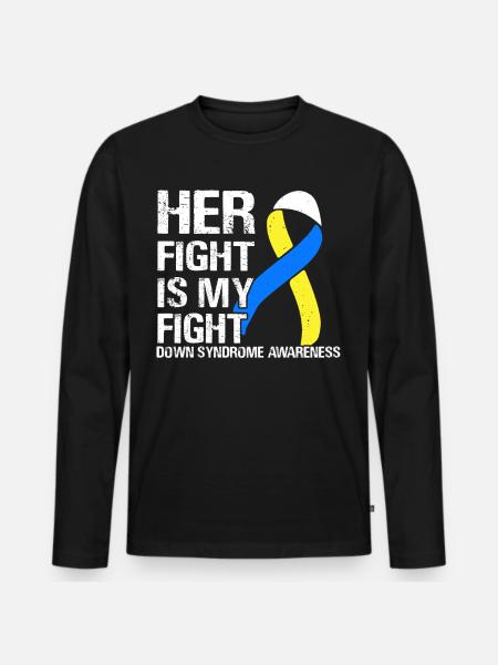 Down Syndrome Awareness - Men's Premium Organic Long Sleeve Shirt - black