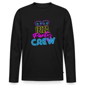 Ibiza Party Crew - Men's Premium Organic Long Sleeve Shirt - black - Front - Nico (187cm)
