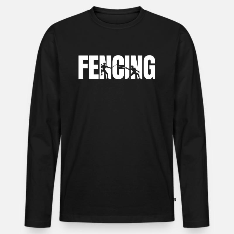 Fencing Duel - Männer Premium Bio Langarmshirt - Schwarz