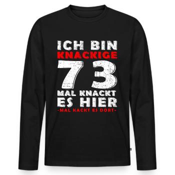 73. Geburtstag Mann Oldtimer Juli Jahrgang 1950 - Männer Premium Bio Langarmshirt - Schwarz - Vorne - Nico (187cm)