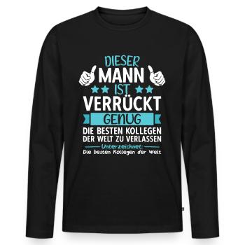 Kollege Abschied Jobwechsel Abschiedsgeschenk - Männer Premium Bio Langarmshirt - Schwarz - Vorne - Nico (187cm)