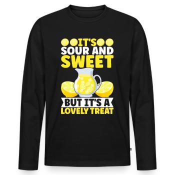 Limonade Limonadenstand - Männer Premium Bio Langarmshirt - Schwarz - Vorne - Nico (187cm)